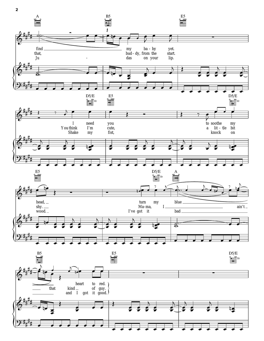 Bad Case Of Loving You Piano, Vocal, Guitar scores gallery preview page 2