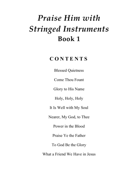 Praise Him with Stringed Instruments, Book 1 (Collection of 10 Hymns for Violin, Cello, and Piano) by Sharon Wilson Piano Trio - Digital Sheet Music