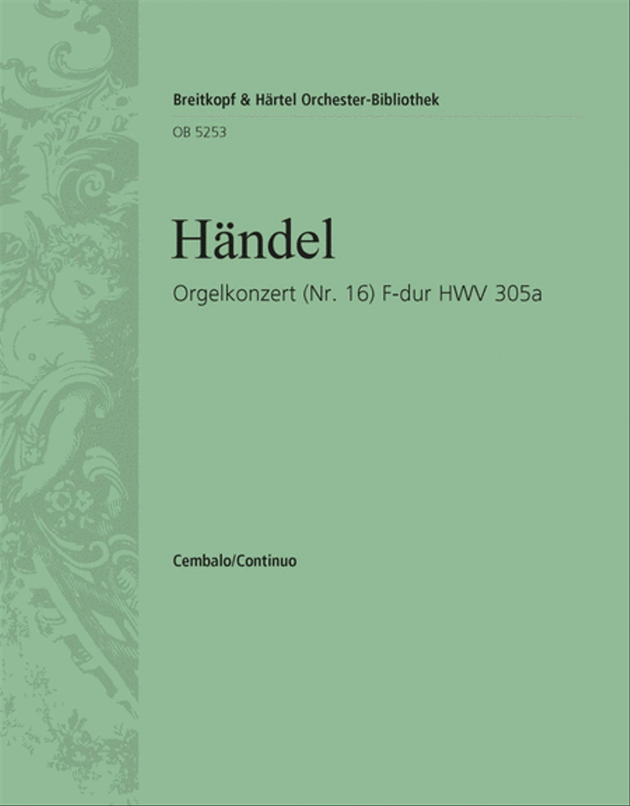 Organ Concerto (No. 16) in F major HWV 305a Orchestra scores gallery preview page 1