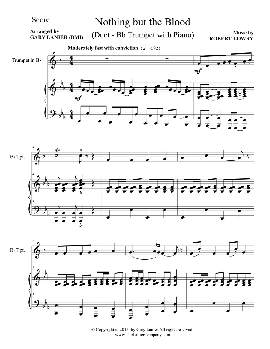 3 JOYFUL GOSPEL HYMNS (for Bb Trumpet with Piano - Instrument Part included) B-Flat Trumpet scores gallery preview page 2