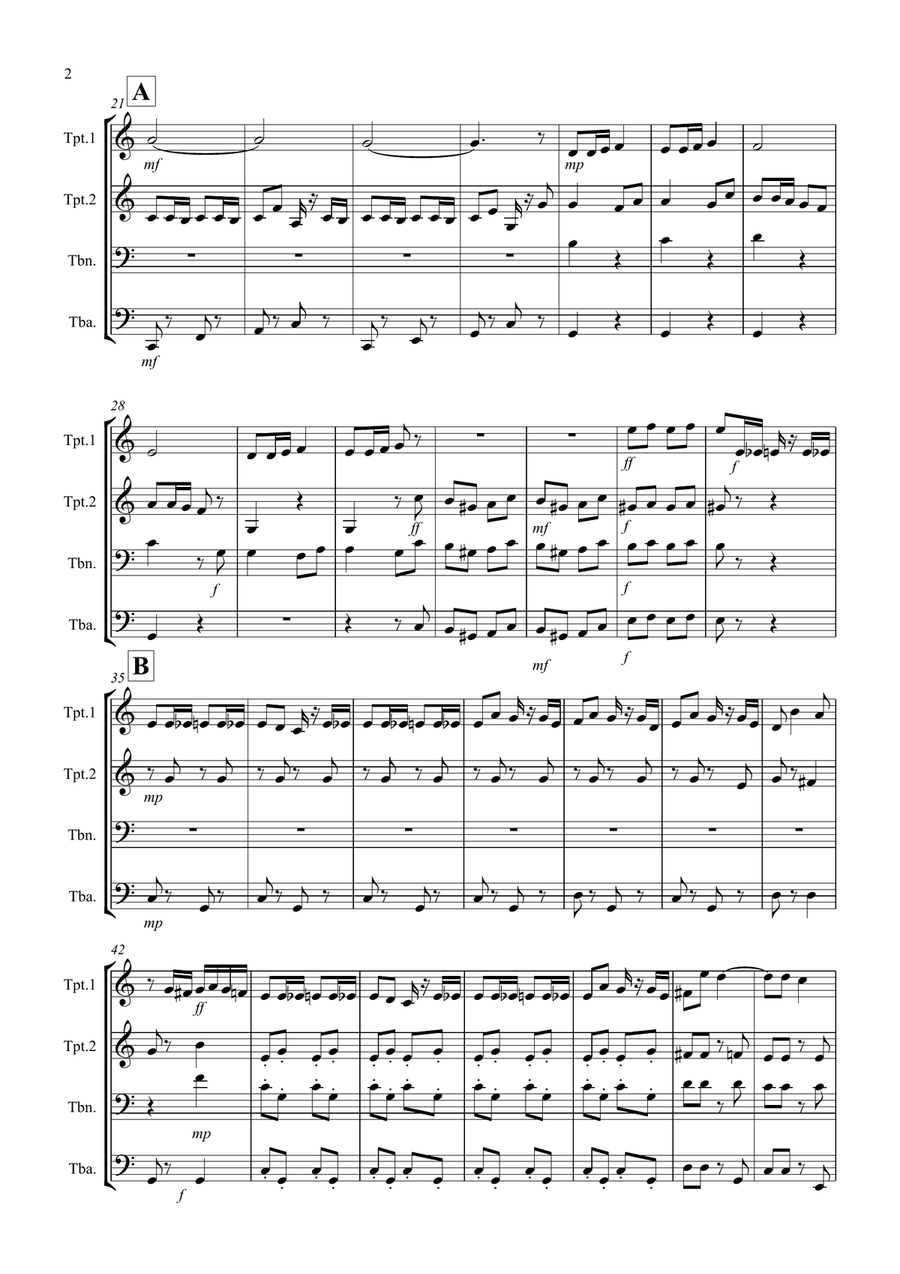 Radetzky March for Brass Quartet Brass Quartet scores gallery preview page 2