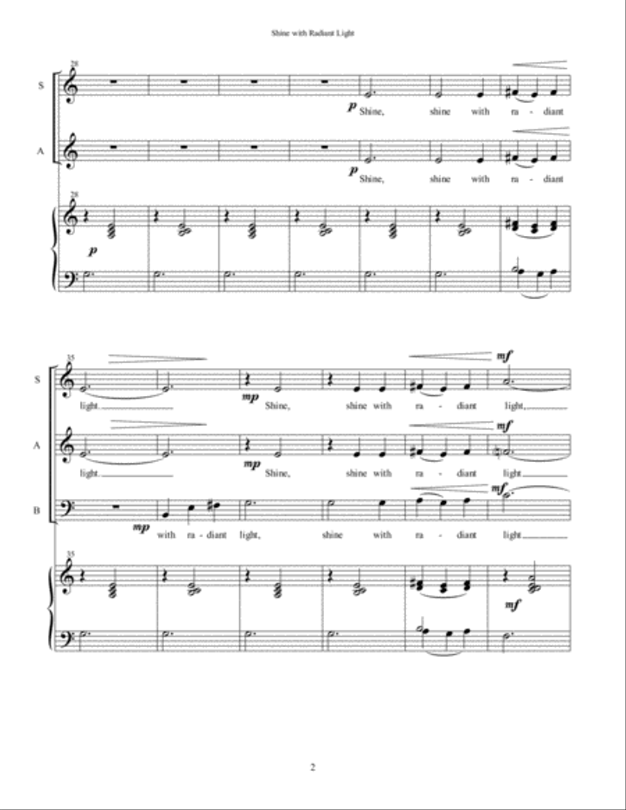 Shine with Radiant Light 3-Part scores gallery preview page 3