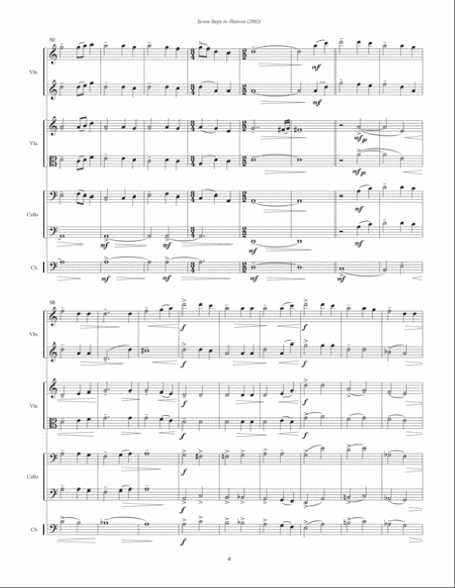 Seven Steps To Heaven (2002) for string septet or string orchestra String Quartet scores gallery preview page 6