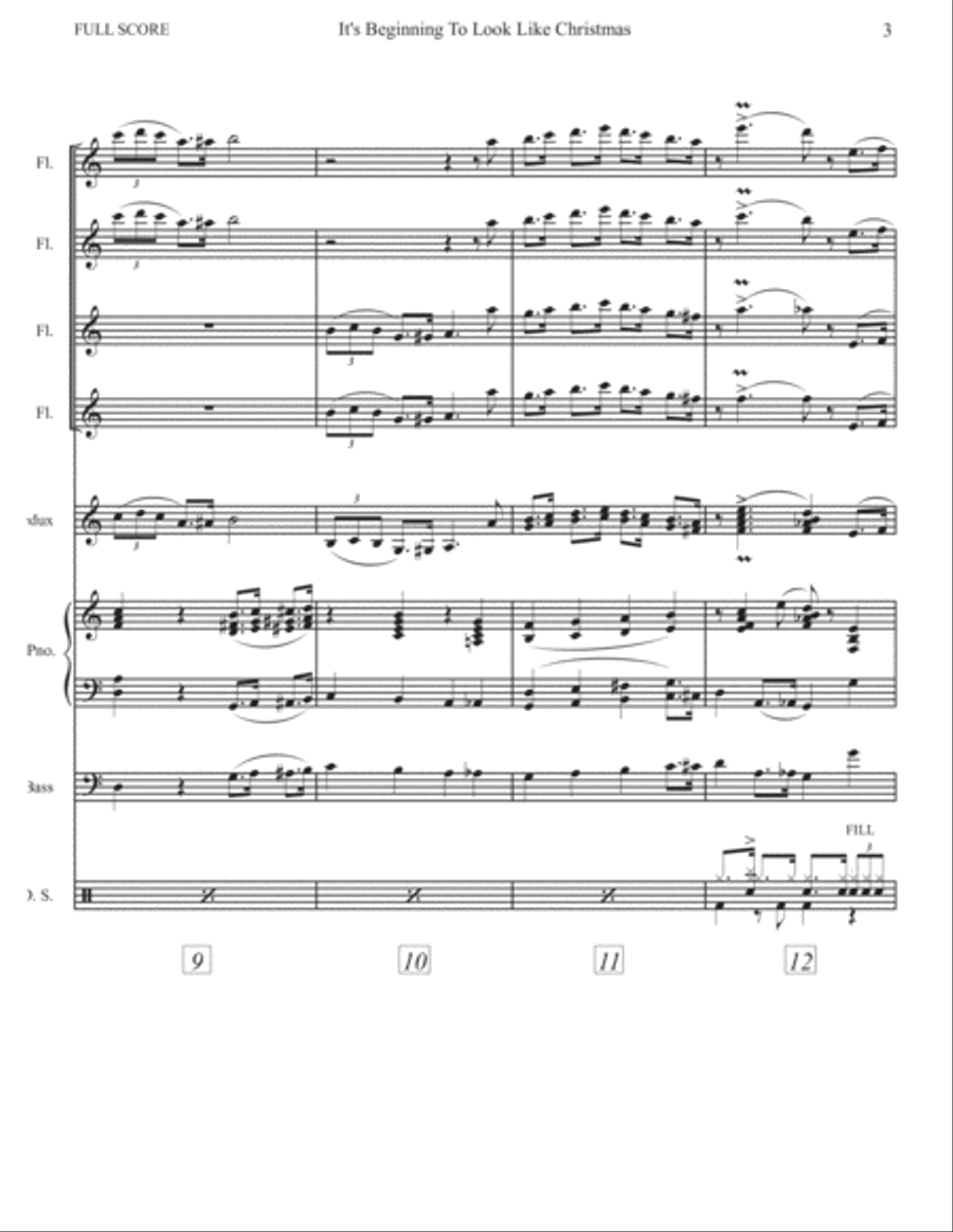 It's Beginning To Look Like Christmas Woodwind Quartet scores gallery preview page 4