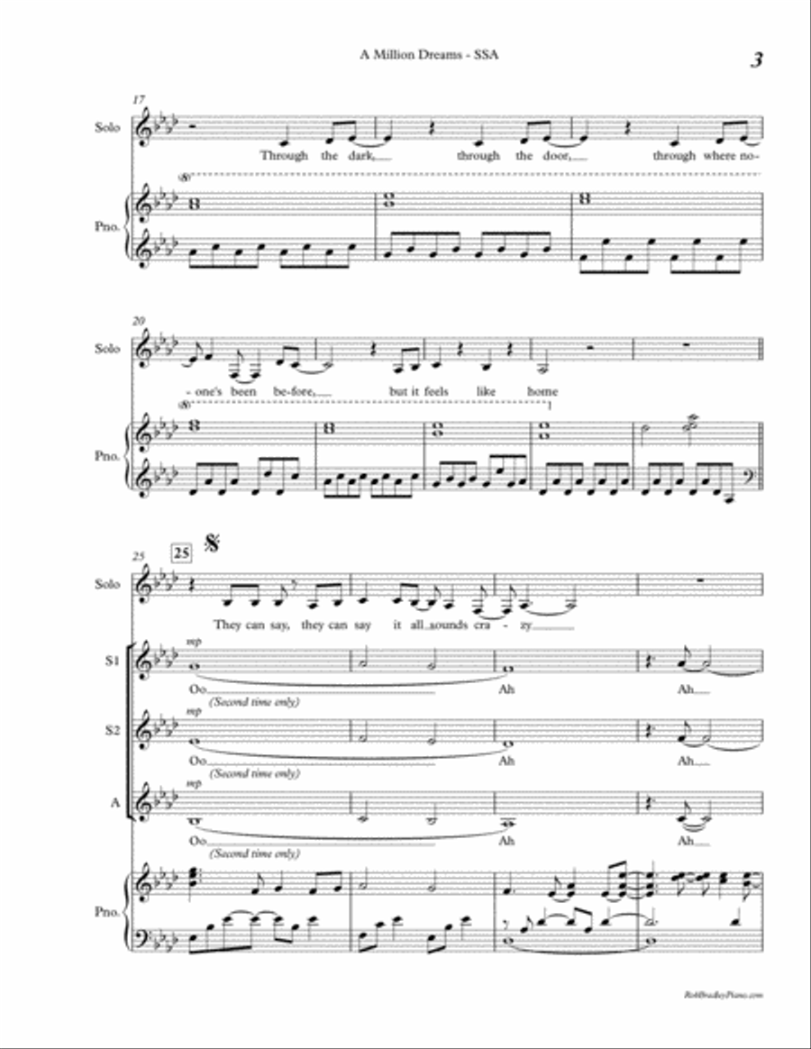 A Million Dreams SSA scores gallery preview page 3