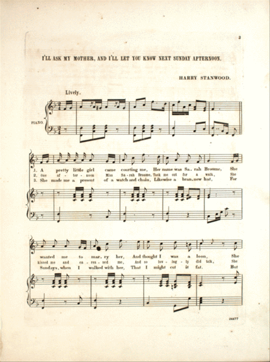I'll Ask My Mother and Let You Know Next Sunday Afternoon Voice scores gallery preview page 2