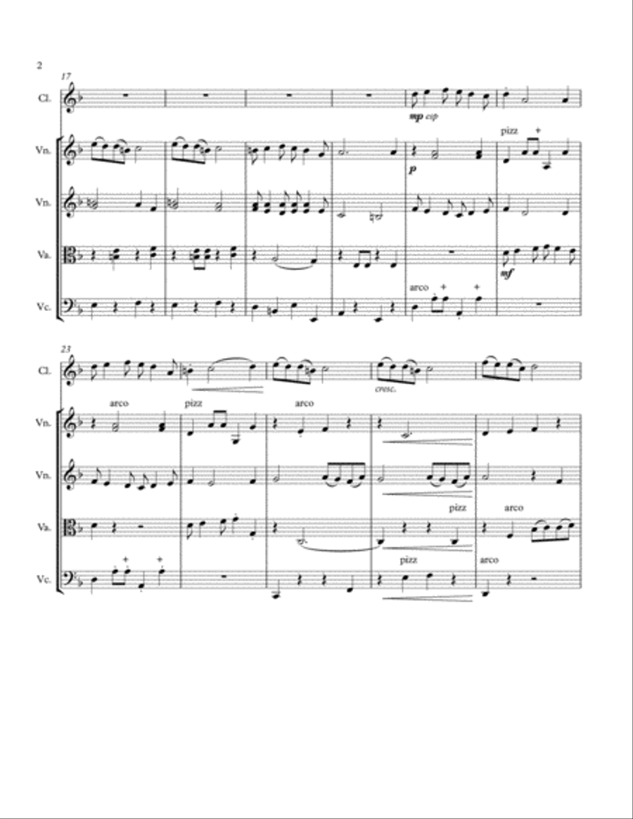 Clarinet Quintet on Hebrew-ish Themes, op. 50 Clarinet Quintet scores gallery preview page 2