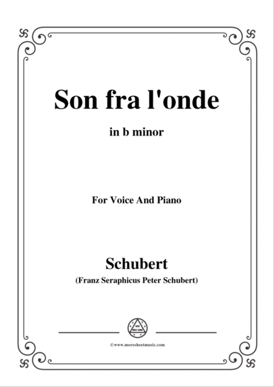 Schubert-Son fra l'onde,in b minor,for Voice&Piano Voice scores gallery preview page 1