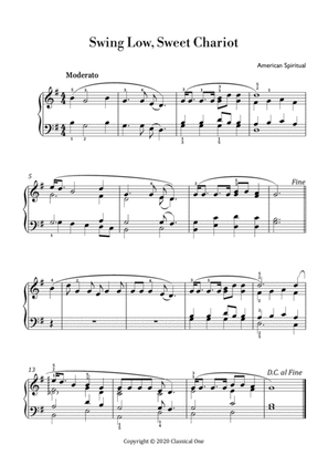 American Spiritual - Swing Low, Sweet Chariot (Easy piano arrangement)