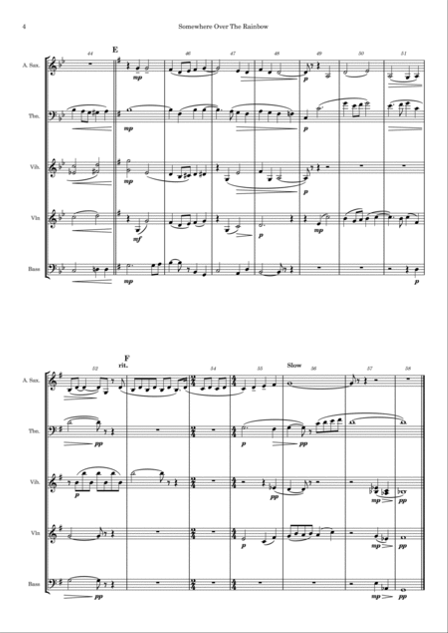Over The Rainbow Small Ensemble scores gallery preview page 4
