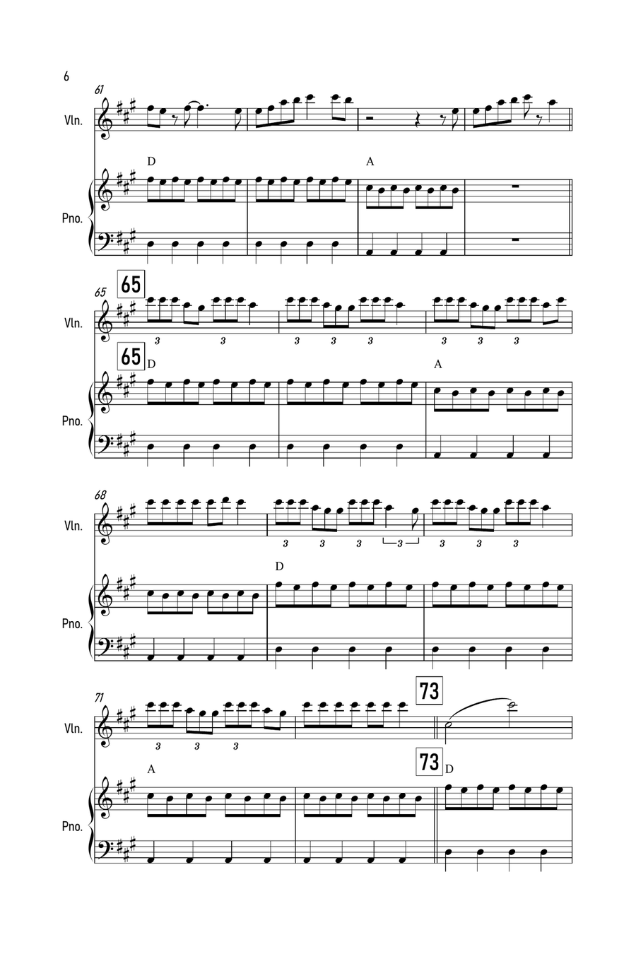 Deja Vu Violin Solo scores gallery preview page 6