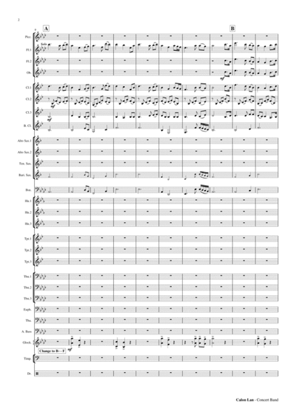 Calon Lan (A Pure Heart) - Concert Band Score and Parts PDF image number null