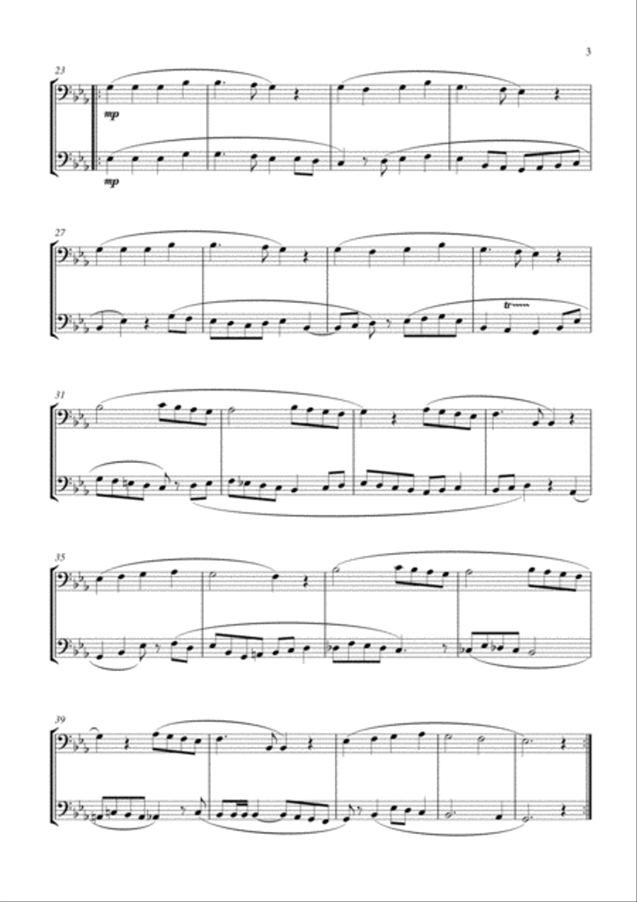 15 Popular Christmas Songs for Euphonium Duet (Bass Clef) (Suitable for beginning / intermediate eup Brass Duet scores gallery preview page 3