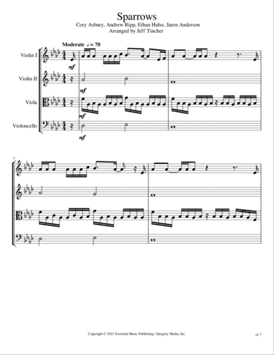 Sparrows Sparrows String Quartet scores gallery preview page 2