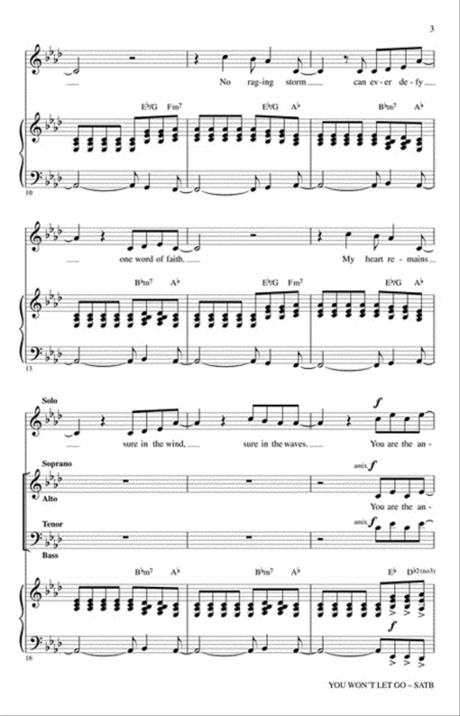 You Won't Let Go Choir scores gallery preview page 3
