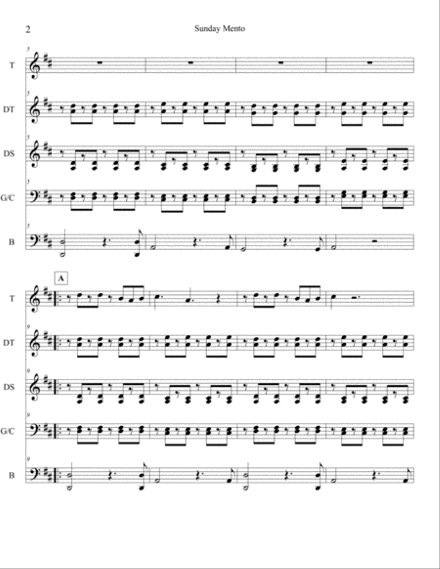 Sunday Mento Small Ensemble scores gallery preview page 3