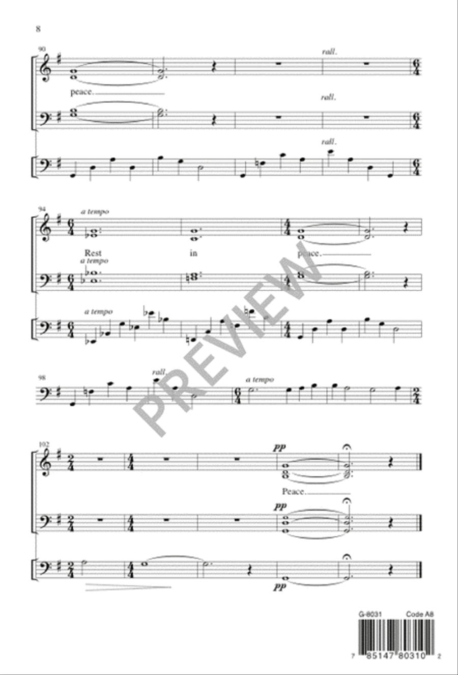 I Am Resurrection and I Am Life 4-Part scores gallery preview page 8