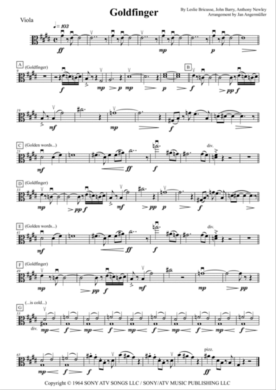 Goldfinger (vocal Version) Full Orchestra scores gallery preview page 4