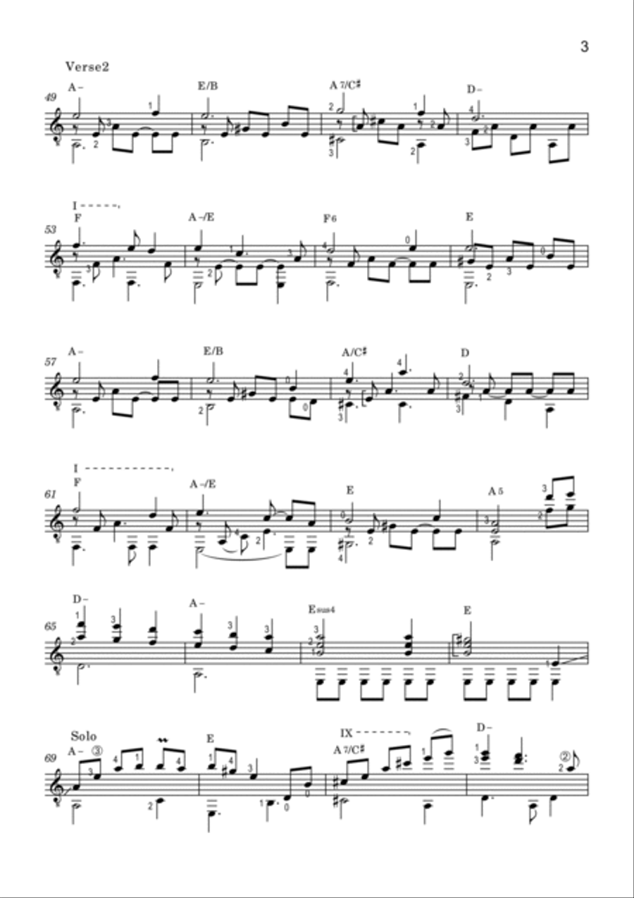 Once Upon A December Guitar Solo scores gallery preview page 3