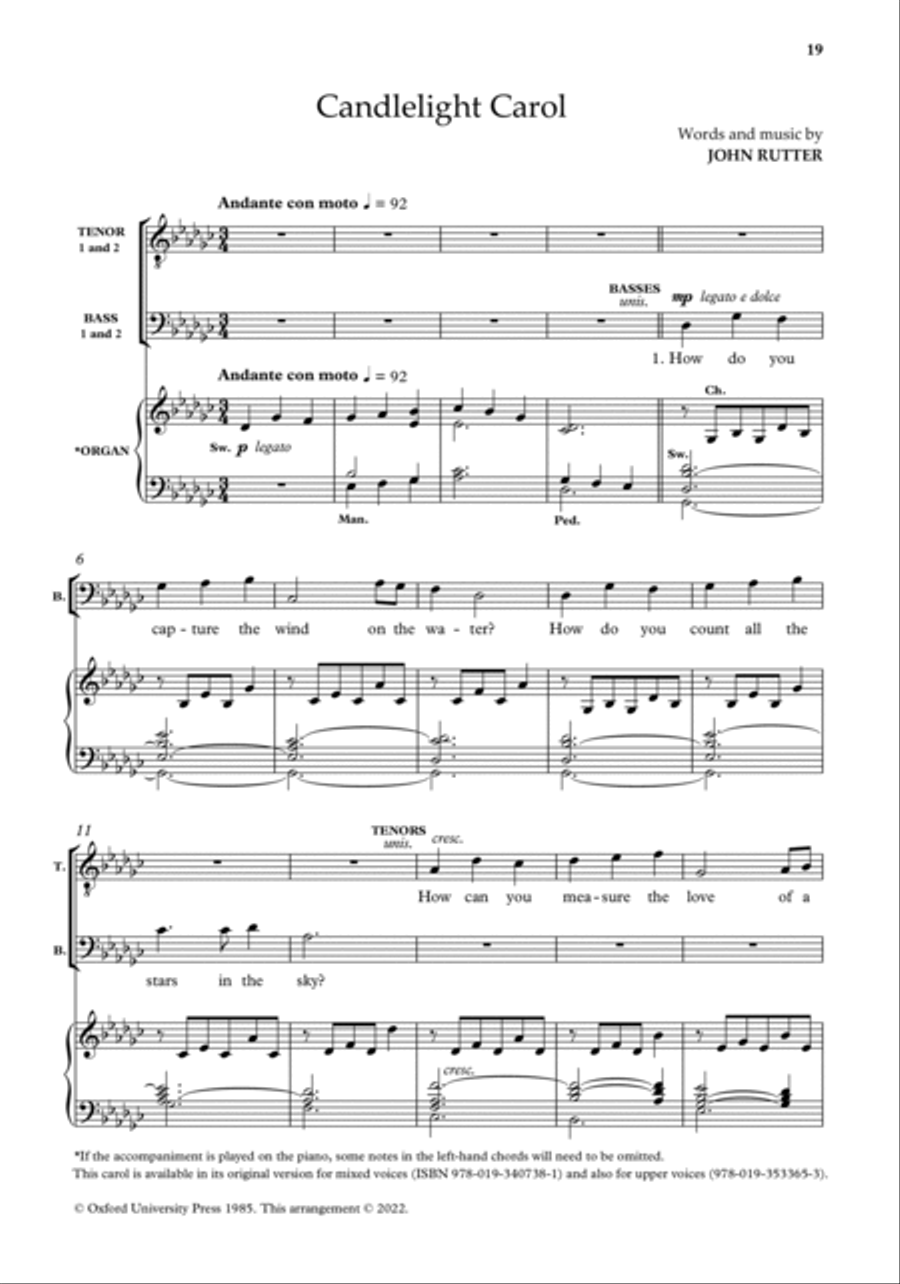 John Rutter Choral Works for TTBB choirs TTBB scores gallery preview page 8