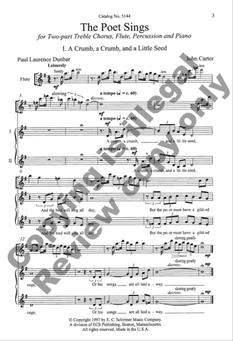 The Poet Sings 2-Part scores gallery preview page 6