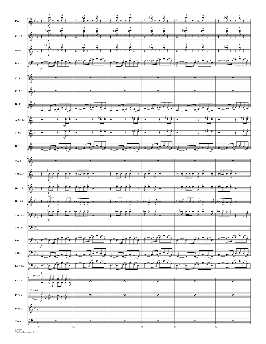The Beatles: Love - Full Score Concert Band scores gallery preview page 6