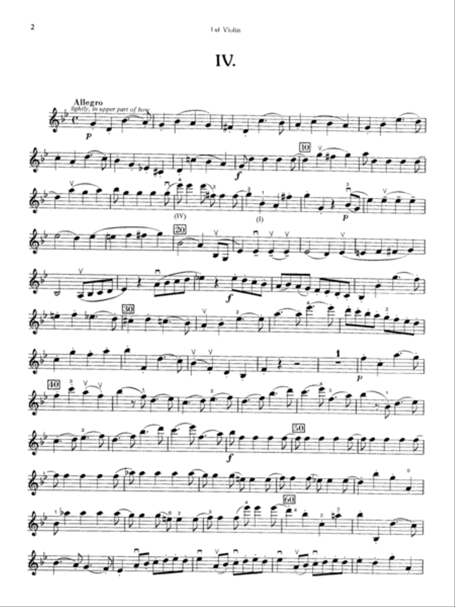 Mozart's Symphony No. 25 in G Minor, 3rd & 4th Movements: 1st Violin Full Orchestra scores gallery preview page 2