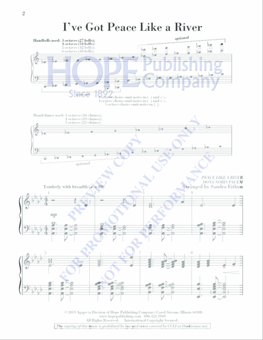 I've Got Peace Like A River 5-Octaves scores gallery preview page 2