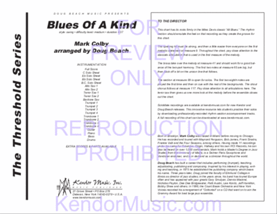 Blues Of A Kind Jazz Ensemble scores gallery preview page 2