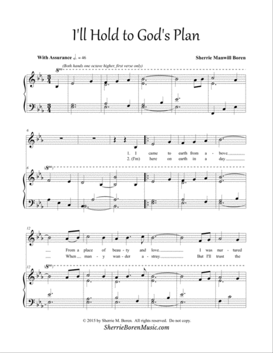 I'll Hold to God's Plan I'll Hold to God's Plan Voice scores gallery preview page 1