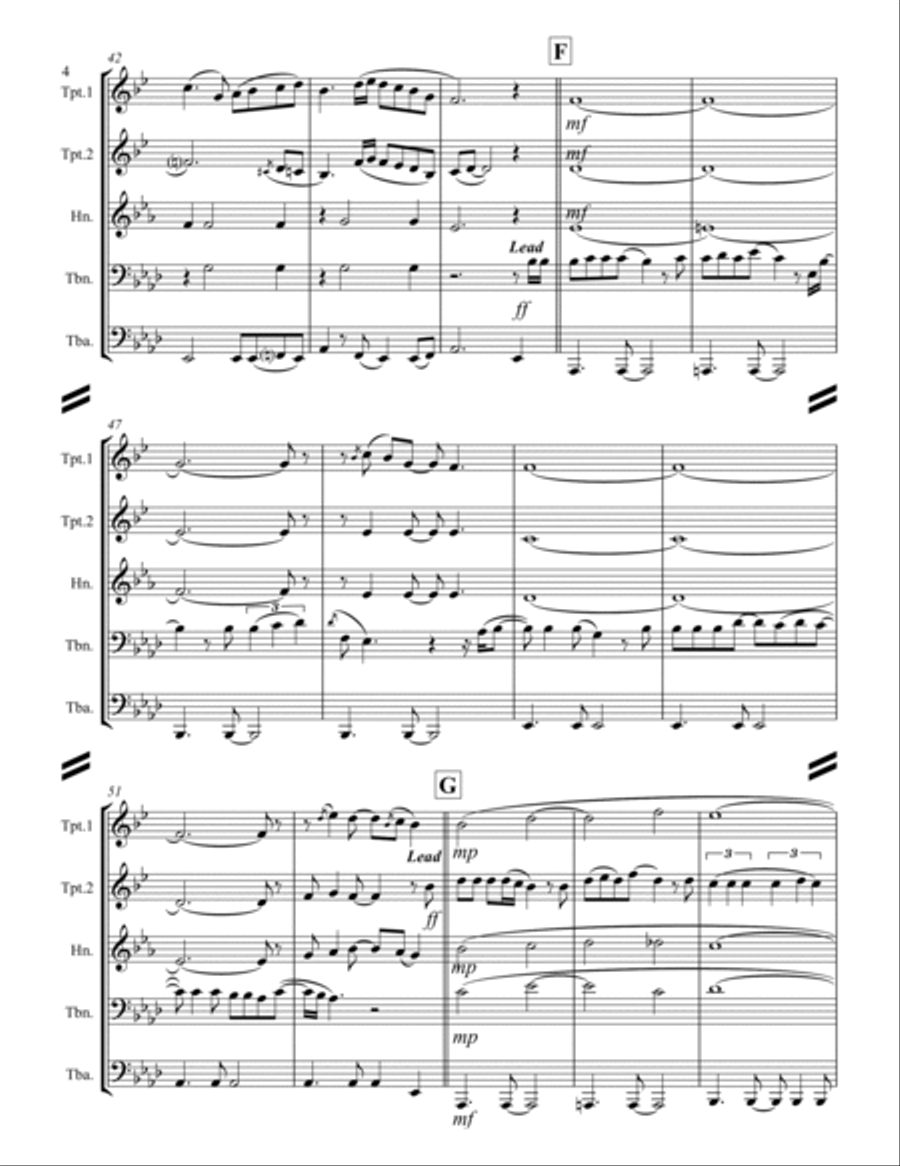 Friends In Low Places Brass Ensemble scores gallery preview page 5
