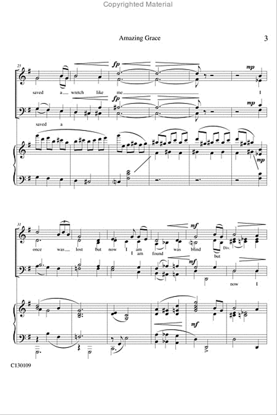 Amazing Grace A Choral Fantasy 4-Part scores gallery preview page 6