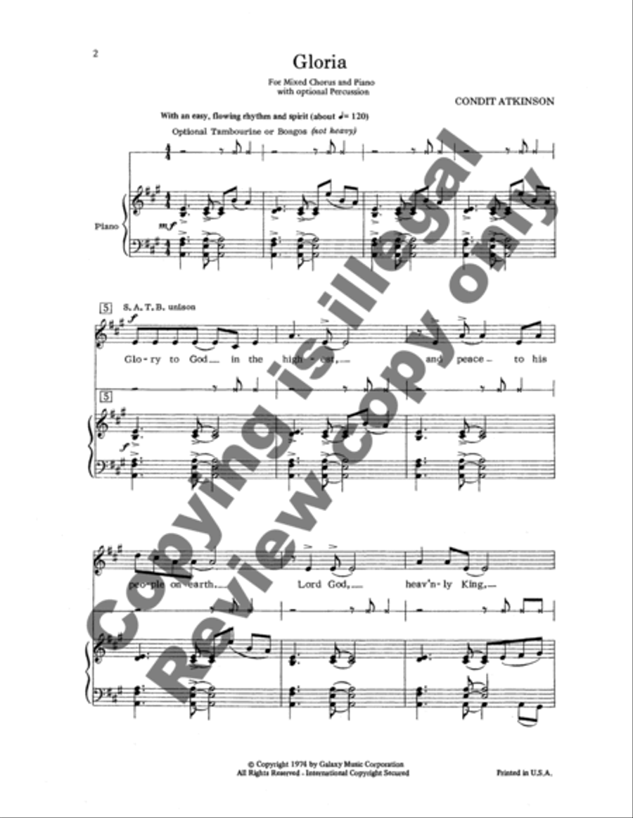 Gloria Gloria 4-Part scores gallery preview page 6