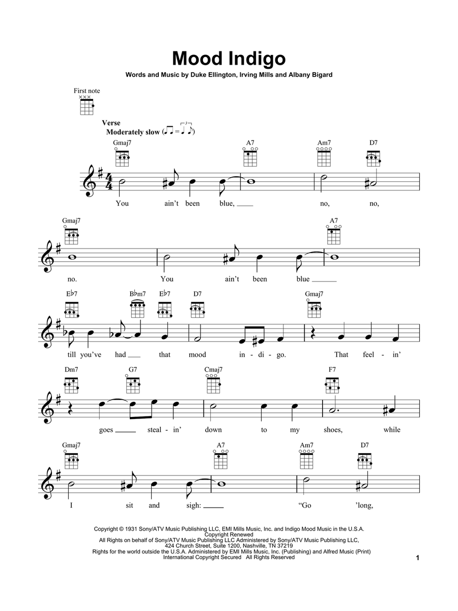 Mood Indigo Mood Indigo Ukulele scores gallery preview page 1