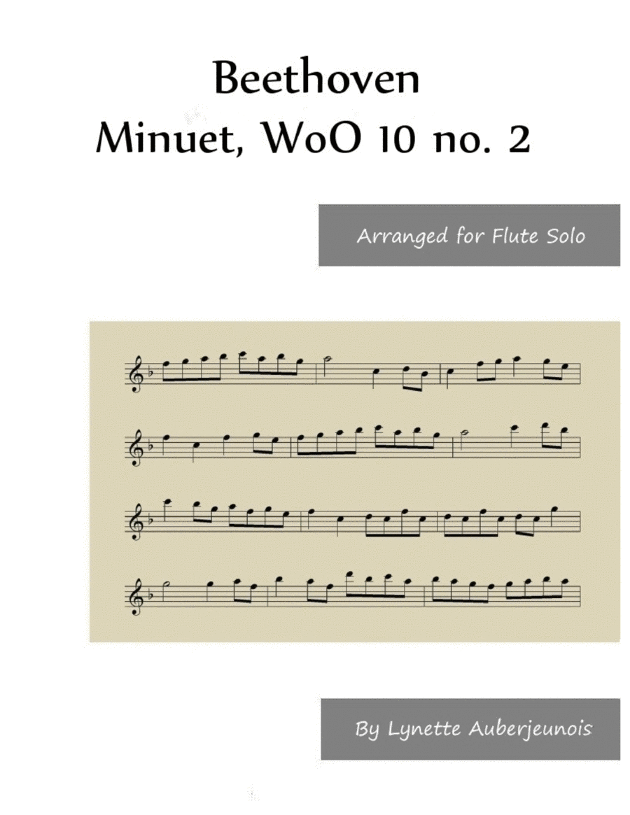 Minuet, WoO 10 no. 2 - Flute Solo image number null