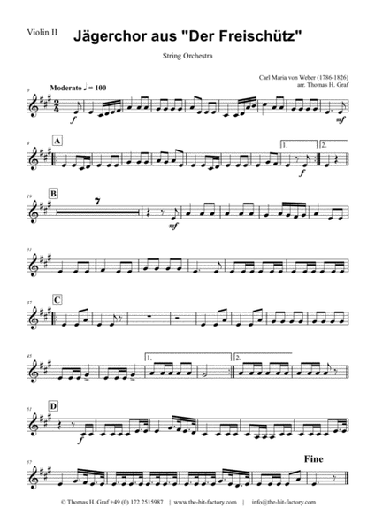 Jaegerchor - Der Freischuetz C.M.Weber - String Orchestra image number null
