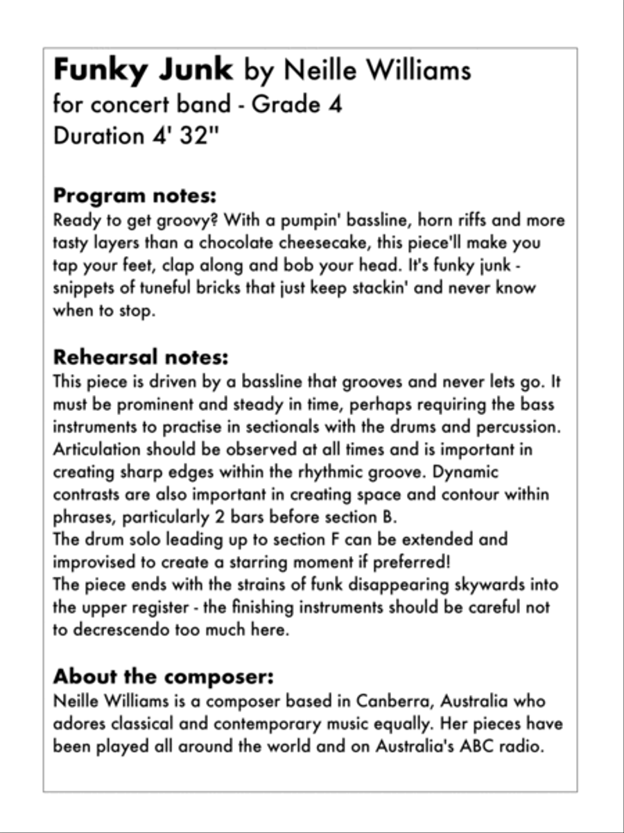 Funky Junk Funky Junk Concert Band scores gallery preview page 2