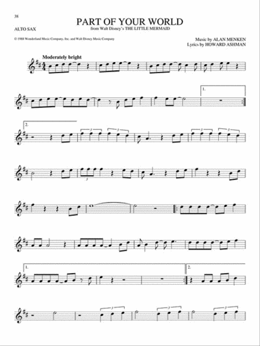 The Big Book of Disney Songs Alto Saxophone scores gallery preview page 4