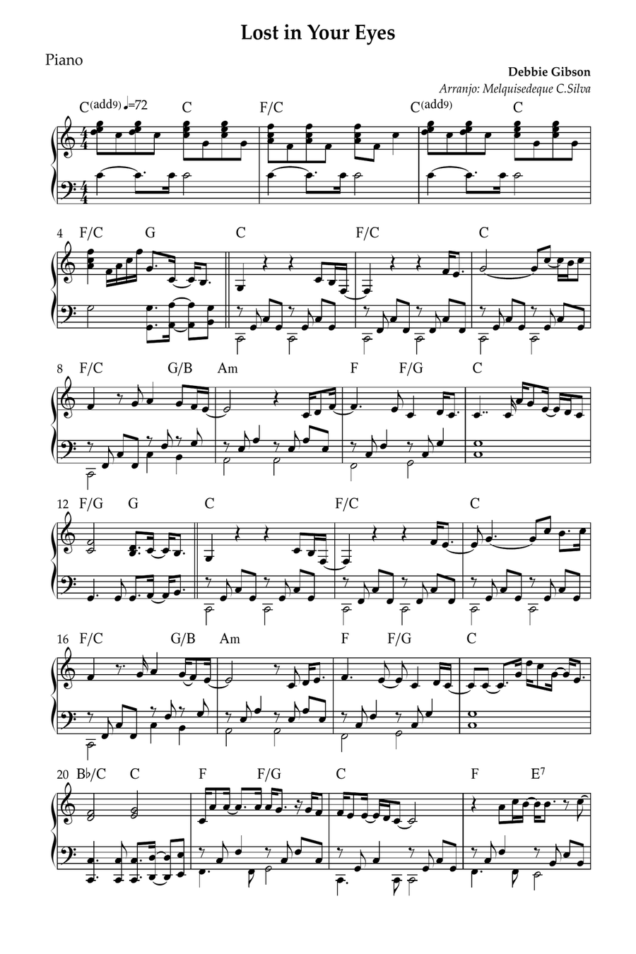 Lost In Your Eyes Lost In Your Eyes Piano Solo scores gallery preview page 1