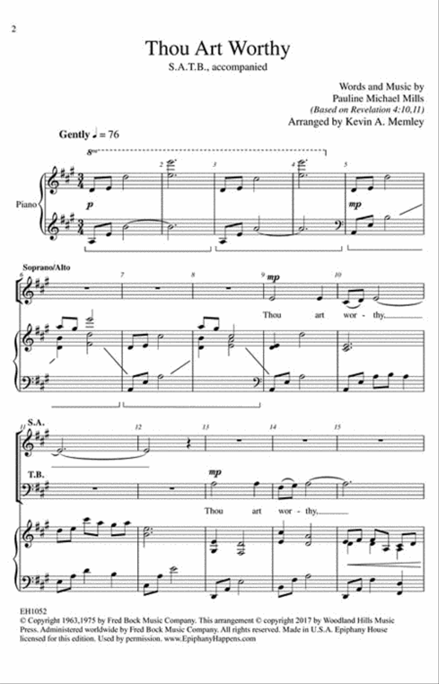 Thou Art Worthy 4-Part scores gallery preview page 2