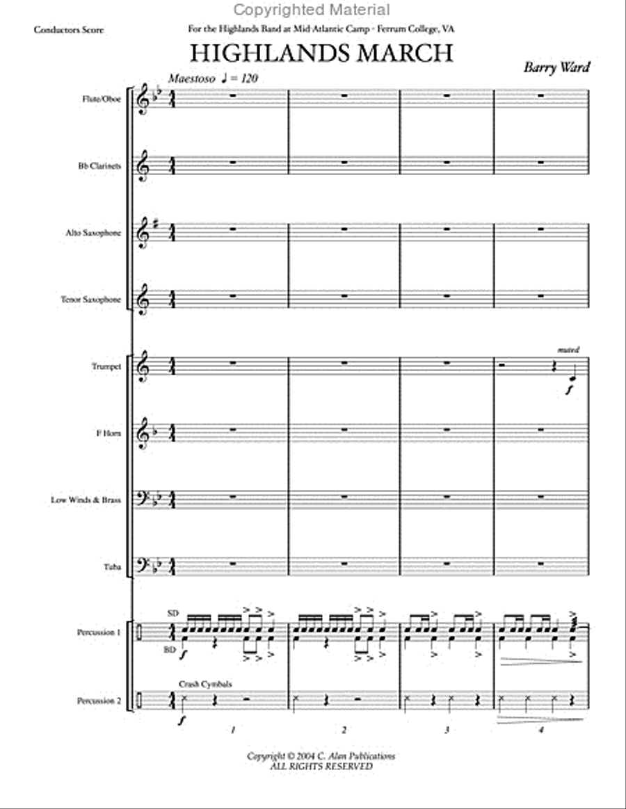 Highlands March Highlands March Concert Band scores gallery preview page 2