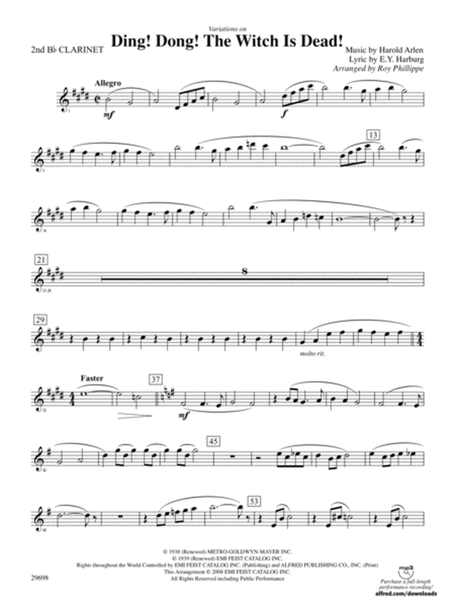 Variations on Ding! Dong! The Witch Is Dead!: 2nd B-flat Clarinet