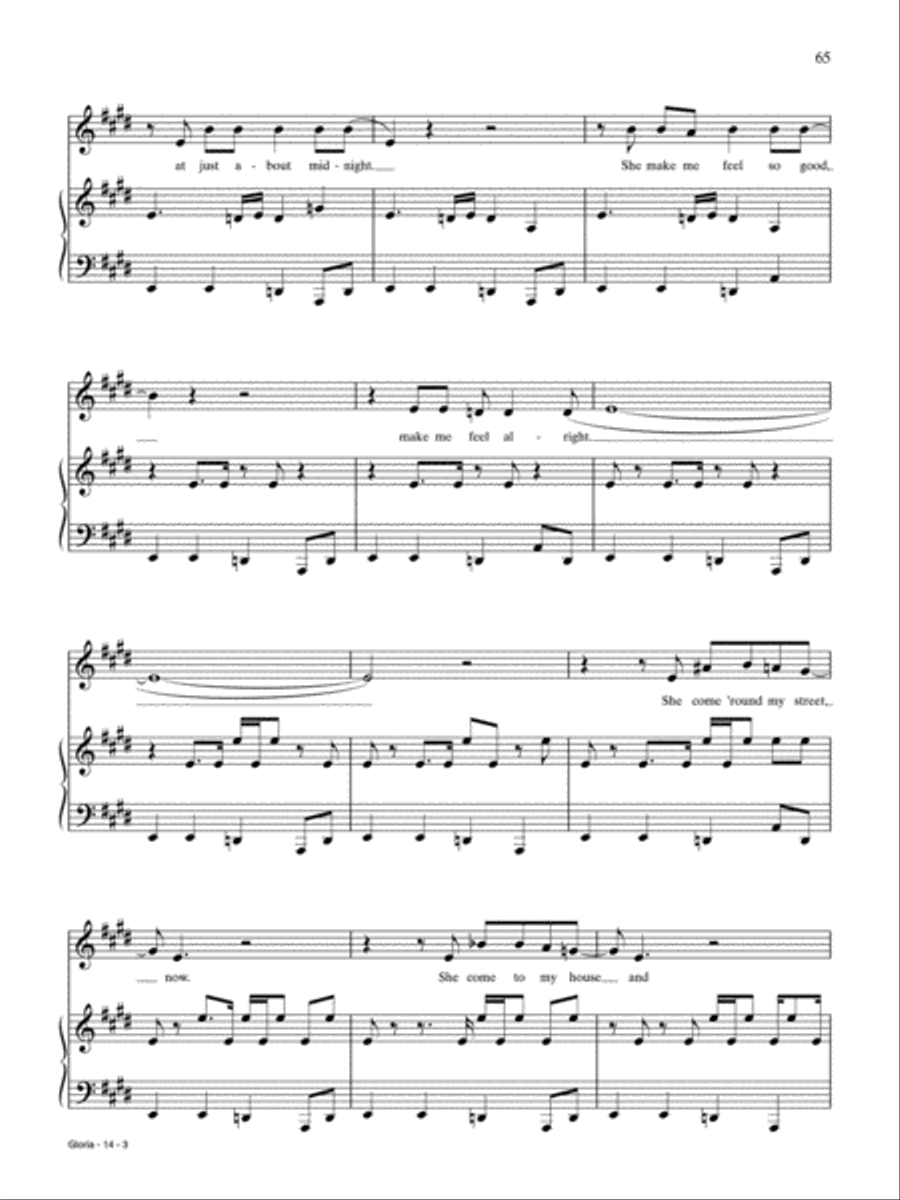 Gloria Piano, Vocal, Guitar scores gallery preview page 3
