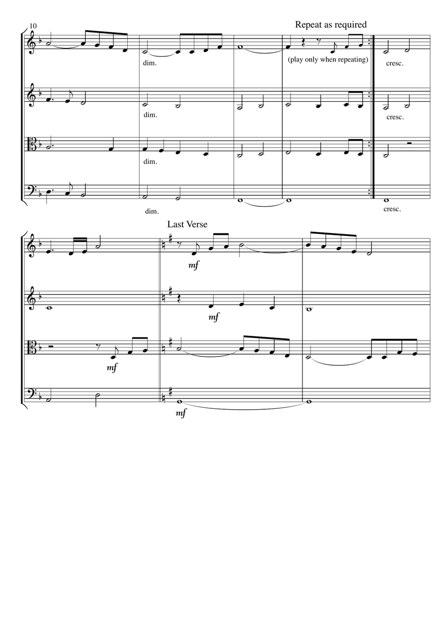 When I Survey the Wondrous Cross (Folk Tune - O Waly, Waly) arr. by David Catherwood for Strings String Orchestra scores gallery preview page 4