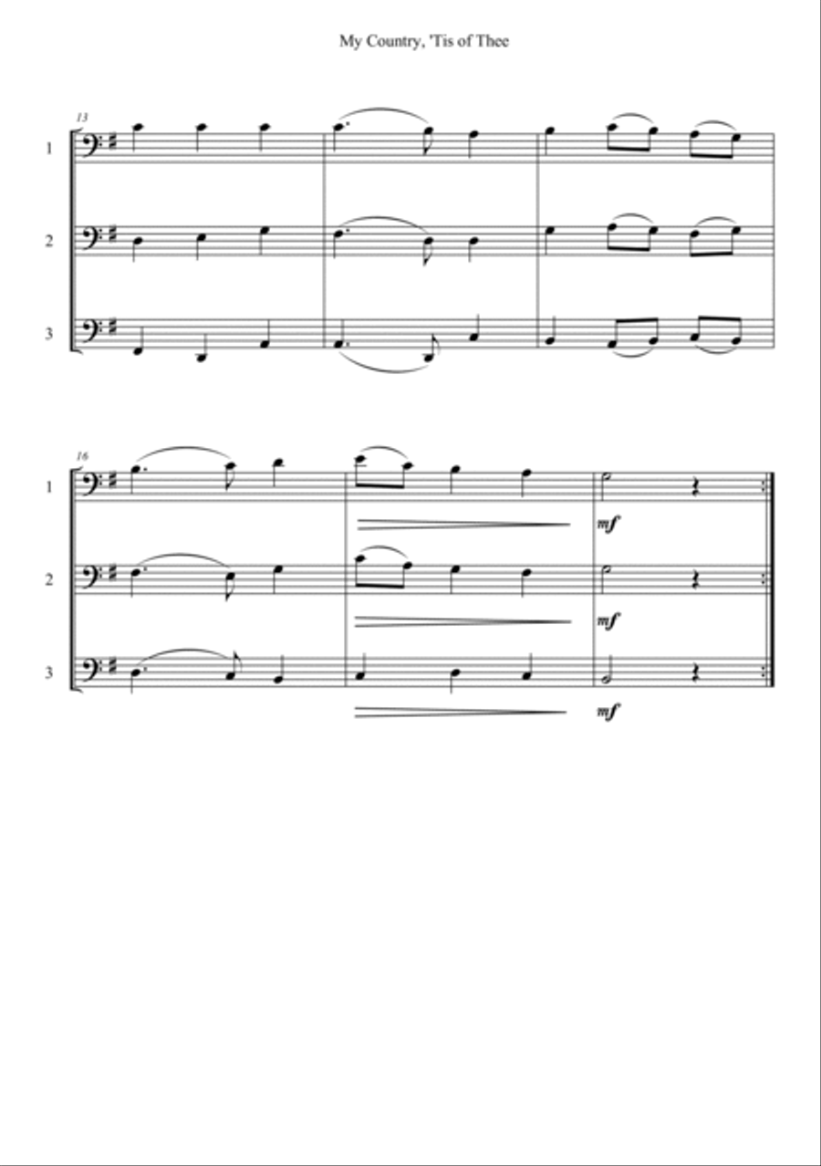 My Country, 'Tis Of Thee (America) Woodwind Trio scores gallery preview page 2