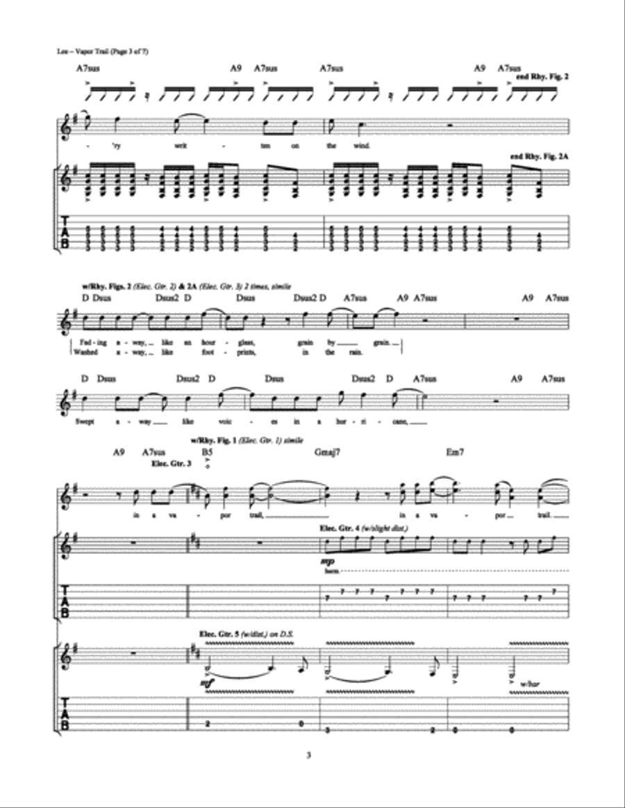 Vapor Trail Vapor Trail Electric Guitar scores gallery preview page 3