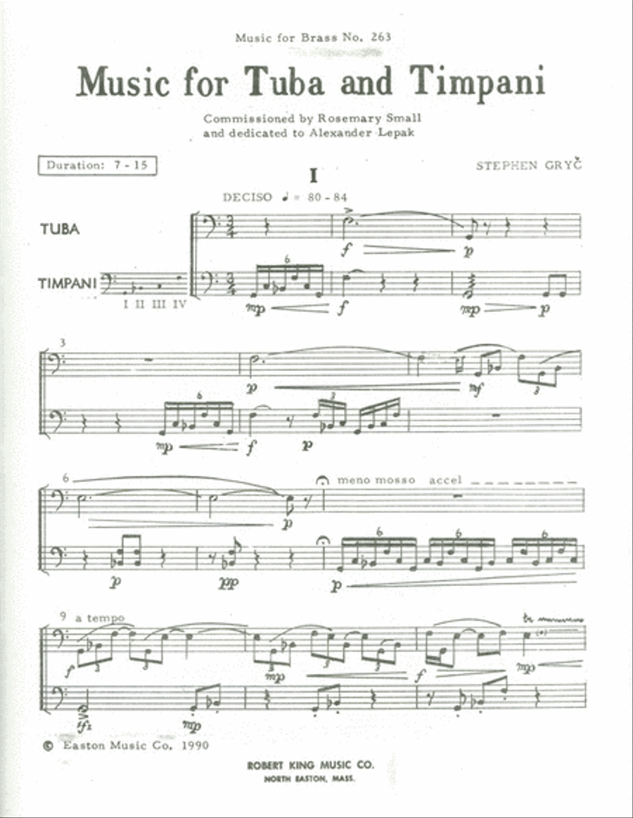 Music For Tuba & Timpani (tuba & Percussion) Tuba scores gallery preview page 2