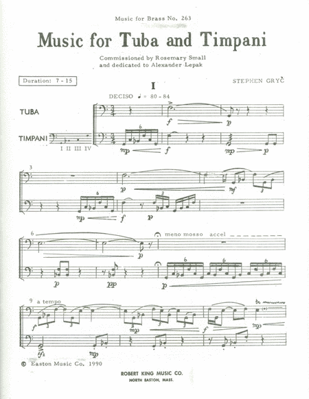 Music For Tuba & Timpani (tuba & Percussion)