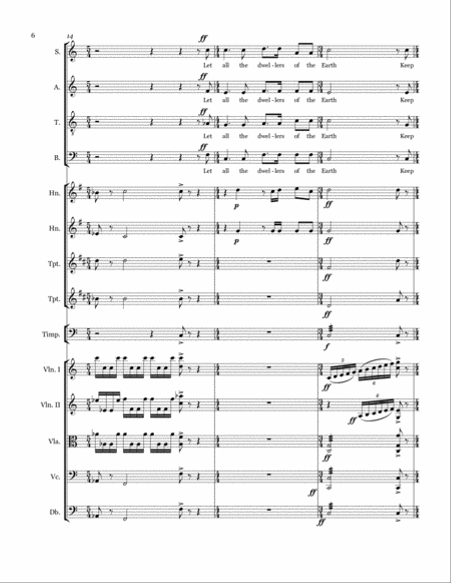Let All the Dwellers of the Earth Large Ensemble scores gallery preview page 6