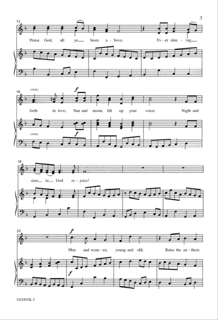 Let the Whole Creation Cry Unison Choir scores gallery preview page 3
